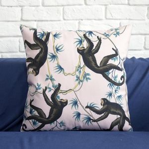 Travesseiro Retro Jungle Monkey Pillows Case Animal Caso de veludo capa decorativa para sofá 45x45 Decorações de casa