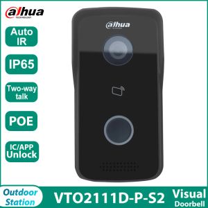 Intercom Dahua VTO2111DPS2 Çok Dili Ev Video Video Intercom Doorbell Outdoor Mini Kamera IP Villa Kapı İstasyonu Destek Uygulaması Uzaktan Poe
