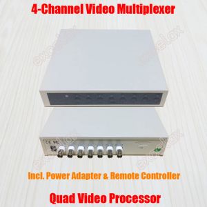 Parçalar 4CH CCTV Video Dörtlü İşlemci Çoğaltıcı 4 Kanal Renk Ayrıştırıcı BNC VGA Çıkış Sinyali Çok Sinyali Uzaktan Kontrolör