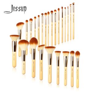 Jessup Professional Makeup Brushs Set Foundation Powder Liner Liner Brush Brush Make Up Tools Kit Bamboo Синтетические волосы 240326