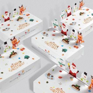 Подарочная упаковка 1Set Рождественская бумага Candy Box Cartoon Santa/Snowman складной печенье Navidad Год домашних принадлежностей