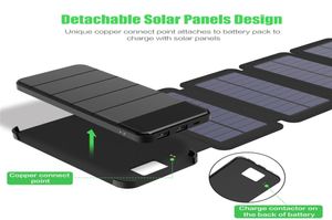 1PC 20000mAh dobrado Energia solar carregador de bateria solar Banco de energia removível Caso de carregador solar para produtos eletrônicos4139698