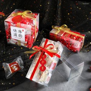 Подарочная упаковка 10 шт. Clear Cake Cookies Candy Box Пластинка свадебные коробки Grosgrain Satin ленты рождественская вечеринка упаковка