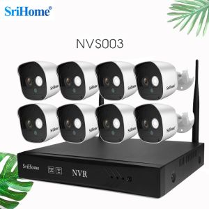 Otomasyon SRIHOME NVS003 4K UHD Kablosuz NVR 16CH 5MP H.265 Ağ Video Kaydedici Gözetim CCTV WiFi IP Kamera Sistemi