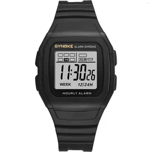Bilek saatleri Erkekler Dijital Spor Saatleri Synoke 9023 LED Ekran Zamanlayıcısı 12/24 Saat Elektronik Koltwatch Su geçirmez saat Reloj hombre