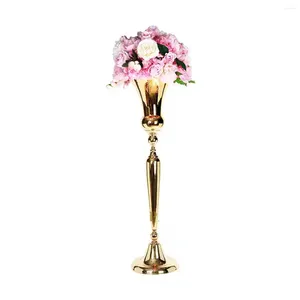 Parti dekorasyonu 6pcs/10pcs altın metal çiçek vazolar masa centerpieces trompet çiçek stand tasarımları düğün Noel etkinlikleri