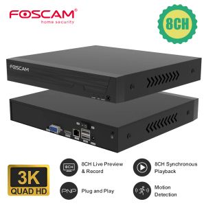 Kaydedici Foscam 8Ch DVR Foscam 5mp IP Güvenlik Kamerası 16CH NVR P2P H.264 24/7 Ağ Video Kaydedici Gözetim Sistemi