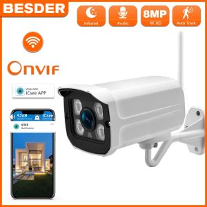 Kameralar Besder 5MP Audio IP Kamera WiFi Kablosuz AI İnsan Algılama ICSEE 1080P CCTV Bullet Açık Gözetleme Kamerası SD Kart Yuvası