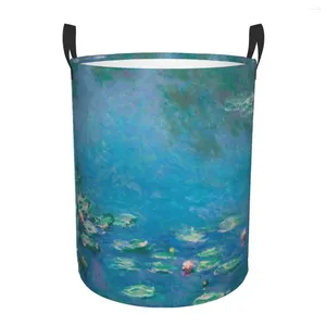 Сумки для стирки вода лилии от Claude Monet Basket складываемая большая одежда для хранения корзины французский художник искусство детская корзина