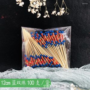 Parti Dekorasyonu 100pcs 9cm Bambu Meyve Seçtikleri Kokteyl Kürek Kakısı Salatası Sandviç Büfe Tatlıları Apperif Sticks