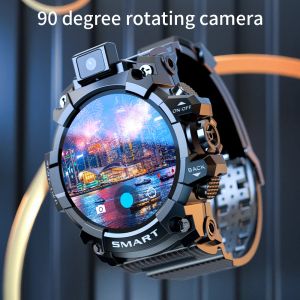 Браслеты 2022 Новый Lokmat Smart Watch 4G Men Call GPS 5MP 90 ﾰ Flip Camera 1,6 