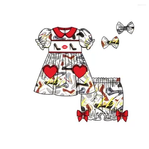 Set di abbigliamento per bambini boutique non smeratto abbigliamento cartone animato Princess Stampa outfit all'ingrosso Set di ragazze smock smock