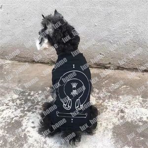 Tasarımcı Pet Giyim Moda Pet Giysileri Siyah Pamuklu Köpek Giysileri Klasik Köpek T Shirt Modaya Marka Köpek Giyim İnce Stil Evcil Giyim
