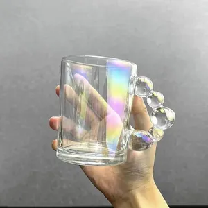 Бокалы вина милая кружка красочные роскошные стеклянные чашки каваии для водяного графического цвета эстетический кофе со льдом для чая оптом