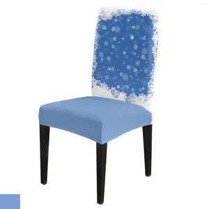 Крышка стулья снеговика рождественская елка лосей снежинка синяя крышка столовая спандекс эластичный сидень