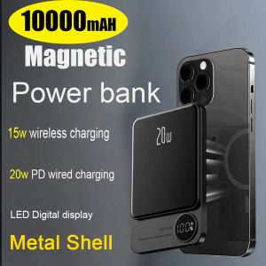 Наушники/гарнитура портативная магнитная мощность банк 10000 мАч беспроводной зарядной зарядное устройство Mini Slim Safe Внешняя вспомогательная запасная батарея для iPhone 12 13 14