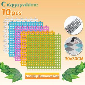 Bath Mats Kaguyahime 10PCS Non-Slip Bathroom Mat Shower Splicable Carpet Can Be Cropped Waterproof Floor Kitchen Anti-Skid