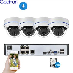 Sistem Gadinan 4ch 5MP POE NVR KIT Güvenlik Kamera Sistemi 5MP 3MP IR DIŞ MOVERD CCTV Dome Ses Poe IP Kamera Video Gözetim Seti