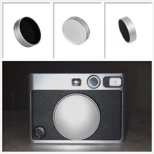 Metal Ön lens Capcover Protector Hood Instax Mini Evo Kamera Kapağı Koruyucu Gümüş Pografi Aksesuar 240327