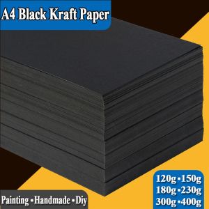 Stok A4 Black Kraft Paper El yapımı DIY kart panosu zanaat kağıdı kalın pultipurpose kart stoğu Graffiti karton 20 50 sayfa paket