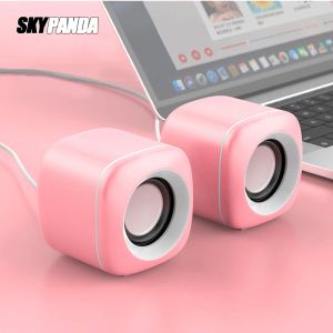 Динамики USB -динамики проводных компьютеров Pink Green Bass Mini Subweer динамик для ноутбука на рабочем столе