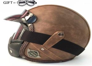 Motosiklet Kask Küçük Kabuk Açık Yüz 34 Motorcross Casco Capacete Jet Vintage Retro MAE Siyah1 kasklar4808384