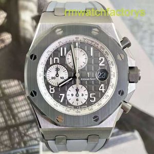 Mükemmel AP kol saati Royal Oak Offshore Serisi 26470io Elephant Gri Titanyum Alaşım Geri Şeffaf Erkek Zamanlama Moda Eğlence İş Sporları Makine Saati