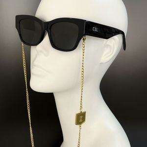 Kadın Tasarımcı Kare Güneş Gözlükleri Acetat Fiber Kedi Gözleri Zarif Lüks Özel Kalkan Zinciri C40197 Nötr Lüks Güneş Gözlüğü ile Eşleştirildi