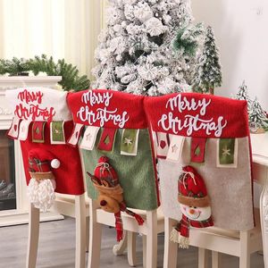 Sandalye Noel karikatür koltuk koruyucusu sevimli dekorasyon yumuşak Noel atmosferi çok fonksiyonlu dayanıklı festival lehine malzemeler