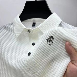 Tasarımcı T Shirt Erkekler Yüksek kaliteli kısa kollu polo gömlek yaka yaka erkekler moda gündelik hiçbir iz baskısı tesigner t s 240320