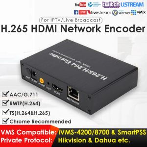 Kartlar H.265 1080p HDMI Video Enkoder IPTV CCTV Gözetim Konferansı için Uygun YouTube Facebook TS RTMP DDNS