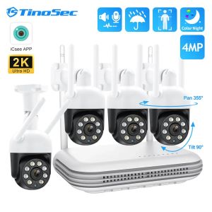 Telecamere Tinosec 8ch 4MP WiFi Security Camera Impostare Audio Night Vision Protection Wireless Cam CAM NVR Kit Vide Surveillance Camera