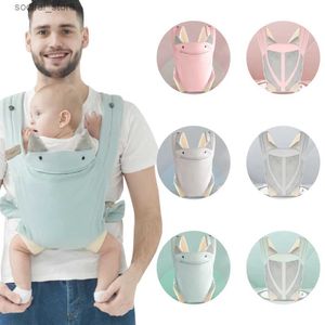 As transportadoras lingam as mochilas da alça de ombro de canguru para bebês, sling sling ergonômico, fofo toalha de toalha de algodão respirável, voltada para o bebê transportador de bebê L45