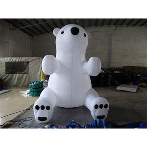 8mh (26 piedi) con soffiatore che pubblicizzava grande bianco gonfiabile bianco gigante gigante orsacchiotto palloncino animale per la decorazione natalizia