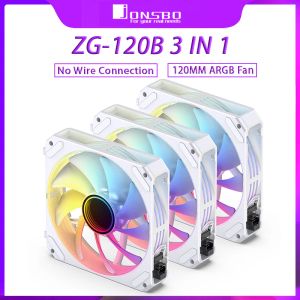 Fareler Jonsbo ZG120B 3 1 PC bilgisayar kasası fanı Yok tel bağlantısı yok 12cm 4pin argb Soğutma Dilim Fanı Adreslenebilir RGB CPU Soğutma Fanı