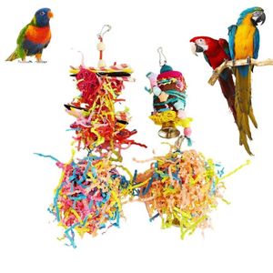 Другие птичьи принадлежности 4pcs Parrot Игрушка Cumbled Paper Chewing Set Entertainment упражнения