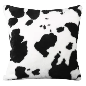 Yastık siyah beyaz inek derisi baskı atma kapağı peluş yastık kılıfı kanepe yastıkları koruyucu