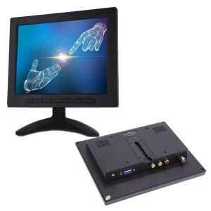 8 inç TFT LCD Renk Video Monitörü CCTV Monitör Ekranı VGA BNC AV PC CCTV Güvenlik Uzaktan ve Stand Dönen Ekran