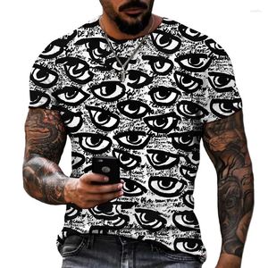 Erkek Tişörtleri 2024 Mr. Funny's En Son Tasarım Çoklu Gözler Korku Dark 3D T-Shirt Leica Polyester Sokak Giyim Erkekler Yağ Boyutu S-5XL