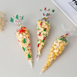 Pişirme Kalıpları 100 PCS Boru Çantaları İyi Sızdırmazlık Şeffaf Noel Noel Baba Elk Plastik Şeker Kreması Fırın için