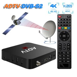 Kutu 4K HEVC Akıllı Android TV Kutusu Dijital Uydu Alıcı Uydu Kod Çözücü SAT ALICI ÜCRETSİZ DVB S2 Medya Oyuncu Miracast Airplay