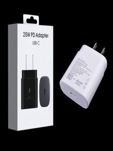 С розничной коробкой oem Quality Chargers Примечание 10 USB C Fast Charging Eu ax adapter Adapter PD 20W Power Wall Plug 25 Вт для 3581365
