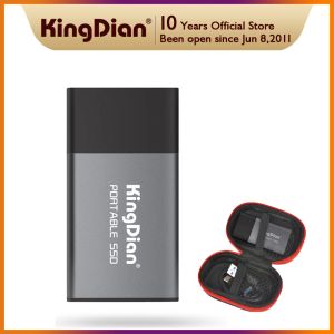 Приводит Kingdian Внешний портативный SSD 120GB 250GB 500G 1 ТБ твердый жесткий диск USB 3.0 Тип C для бизнесмена для ноутбука выбор лучший подарок