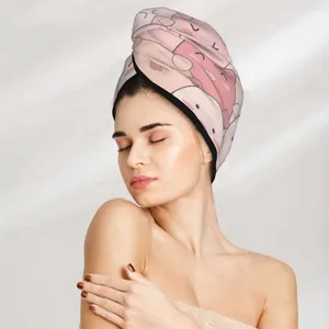 Полотенце микрофибрь девушки для ванной комнаты сушка впитывающие волосы милые розовые свиньи волшебная душевая крышка для головы турбан