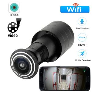 Kameralar Icsee Akıllı WiFi Kapı Göz Deliği Güvenliği 1080p HD 1.66mm lens Geniş açılı balık gözü CCTV Ağ Mini Peephol Kapı Kamerası P2P ONVIF