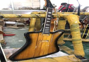 Nadir Ateş Kuş Firebird Thunderbird Tobacco Sunburst Elektro Gitar Boyun Vücut Banjo Tuner 2 Mini Humbuckers Chrome HA4150752