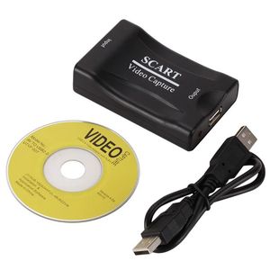 USB 2.0 Video Yakalama Kartı 1080p Scart Oyun Kayıt Kutusu Canlı Akış Kayıt Ev Ofisi DVD Grabber Flug and Play