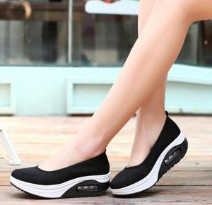Moda örgü gündelik tenis ayakkabıları şekil up kalın alçak topuk kadın hemşire fitness ayakkabı kama salıncak ayakkabı mokasen artı boyut 5633504