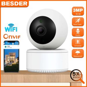 Intercom Besder 2K 3MP Smart Home IP -камера Wi -Fi Auto Tracking Indoor Ptz Security Cameras 1080p 5x Digital Zoom Двухчастотный аудио / хранилище