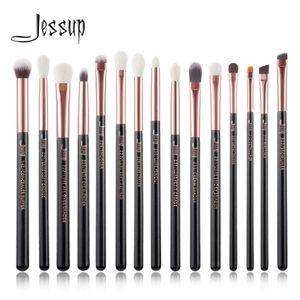 Jessup makeup rates set 15pcs Make Up rash strongult kit intrider shader natural-synthetic hair rose gold/black t157 240323